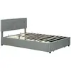Buy HOMCOM King Size Ottoman Bed Frame Grey with Front Drawer, Colour: Grey, Size: King Size, 11 from Furnituretta