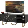 Buy HOMCOM TV Stand Cabinet for TVs up to 50 Inches, TV Unit with Storage Shelves and Cupboard for Living Room, Black Marble Tone, 11 from Furnituretta