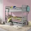 Buy Space-Saving Sleep & Storage: Gabi Bunk Bed Grey Matt with Drawers, Colour: Grey Matt, Mattresses: Without Mattresses, 6 from Furnituretta