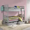 Buy Space-Saving Sleep & Storage: Gabi Bunk Bed Grey Matt with Drawers, Colour: Grey Matt, Mattresses: Without Mattresses, 5 from Furnituretta