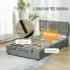 Buy HOMCOM King Size Ottoman Bed Frame Grey with Front Drawer, Colour: Grey, Size: King Size, 6 from Furnituretta
