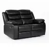 Buy Turin 2-Seater Recliner: Relax & Recharge in Black Leather Aire, Colour: Black, 5 from Furnituretta