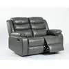 Buy Turin 2-Seater Recliner: Relax & Recharge in Grey Leather Aire, Colour: Grey from Furnituretta