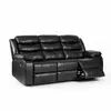 Buy Turin Recliner Leather Aire 3-Seater Black, Colour: Black from Furnituretta