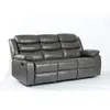 Buy Turin 3-Seater Recliner: Relax & Recharge in Grey Leather Aire, 3 from Furnituretta