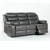 Buy Turin 3-Seater Recliner: Relax & Recharge in Grey Leather Aire from Furnituretta