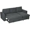 Buy HOMCOM 3 Seater Sofa Bed, L-Shaped Corner Sofa, Pull Out Sofa with Storage, Convertible for Living Room, 11 from Furnituretta