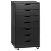 Buy Vinsetto Vertical Filing Cabinet, 7-drawer File Cabinet, Mobile Office Cabinet on Wheels for Study, Home Office, Black from Furnituretta