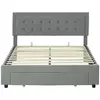 Buy HOMCOM King Size Ottoman Bed Frame Grey with Front Drawer, Colour: Grey, Size: King Size from Furnituretta