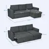 Buy HOMCOM 3 Seater Sofa Bed, L-Shaped Corner Sofa, Pull Out Sofa with Storage, Convertible for Living Room, 3 from Furnituretta