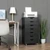 Buy Vinsetto Vertical Filing Cabinet, 7-drawer File Cabinet, Mobile Office Cabinet on Wheels for Study, Home Office, Black, 10 from Furnituretta
