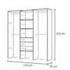 Buy Goole Large Concrete Grey and White Open-Door Wardrobe: A Stylish and Spacious Choice, 5 from Furnituretta