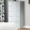 Buy Arden/Widney White High Gloss Chest – 5 Drawers | Sleek Tallboy for Modern Bedrooms, 2 from Furnituretta