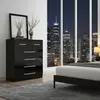 Buy Topline Chest 4+2 – Black Finish | Sleek 6-Drawer Bedroom Storage Unit, Colour: Black, Item Width: 70 from Furnituretta