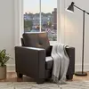 Buy Lena 1 Seater Sofa – Black Bonded Leather & PVC | Sleek Compact Living Room Chair, Colour: Black, Item Width: 90 from Furnituretta