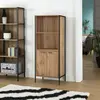 Buy Michigan Bookcase – 2 Doors | Oak Effect & Black Metal Frame for Stylish Storage, 4 from Furnituretta