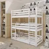Buy Wooden Triple Bunk Bed Ted – White Matt | Solid Pine Frame with Foam/Bonnell Mattresses, Colour: White Matt, Mattresses: Foam/Bonnell Mattresses, 2 from Furnituretta