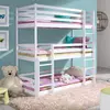 Buy Wooden Triple Bunk Bed Ted – White Matt | Solid Pine Frame with Foam Mattresses, Colour: White Matt, Mattresses: Foam Mattresses from Furnituretta