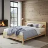 Buy Alva (F3) Handmade Wooden Bed Frame Pine – High Headboard & Rustic Style Single, Colour: Pine, Bed Size: Single (3ft), 5 from Furnituretta