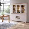 Buy Celesto 2-Door 2-Drawer Sideboard & 3-Door Display Top Unit with LED Lights – White & Oak, 2 from Furnituretta