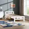 Buy Amelia Solid Wood Single Bed – White | Durable Rubberwood Frame for Kids & Teens, Colour: White, Size: Single from Furnituretta