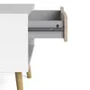 Buy Oslo Bedside 1 Drawer in White and Oak: Retro Modern, 10 from Furnituretta
