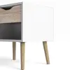 Buy Oslo Bedside 1 Drawer in White and Oak: Retro Modern, 12 from Furnituretta