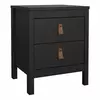 Buy Barcelona Bedside Table 2 Drawers in Matt Black from Furnituretta