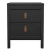Buy Barcelona Bedside Table 2 Drawers in Matt Black, 2 from Furnituretta