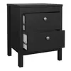 Buy Madrid Bedside Table 2 Drawers in Matt Black, 5 from Furnituretta