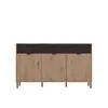 Buy Mere Artisan Oak Effect Slatted & Black 3 Door Sideboard | Stylish Modern Storage Unit, 2 from Furnituretta
