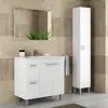 Buy Lydd Tall Narrow Bathroom Cupboard - White Gloss Storage (H182cm), 2 from Furnituretta