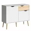 Buy Oslo Sideboard Small 1 Drawer 2 Doors in White and Oak from Furnituretta