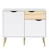 Buy Oslo Sideboard Small 1 Drawer 2 Doors in White and Oak, 2 from Furnituretta