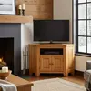 Buy Acorn Solid Oak TV Unit – Corner | Premium Oak Media Cabinet, 3 from Furnituretta