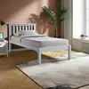 Buy Otto Single Wooden Bed – White | Solid Wood Single Bed Frame, Colour: White from Furnituretta