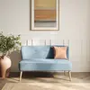 Buy Beau 2 Seater Sofa Cornflower Blue / Blonde Wood from Furnituretta