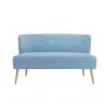 Buy Beau 2 Seater Sofa Cornflower Blue / Blonde Wood | Modern Living Room Furniture, 2 from Furnituretta