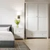 Buy Ives White 2 Door Wardrobe | Modern Panelled Bedroom Storage, 3 from Furnituretta