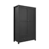 Buy Ives Black 2 Door Wardrobe | Modern Panelled Bedroom Storage, 3 from Furnituretta