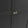 Buy Ives Black 2 Door Wardrobe | Modern Panelled Bedroom Storage, 5 from Furnituretta