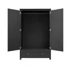 Buy Ives Black 2 Door Wardrobe | Modern Panelled Bedroom Storage, 6 from Furnituretta