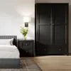 Buy Ives Black 2 Door Wardrobe | Modern Panelled Bedroom Storage, 7 from Furnituretta