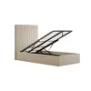 Buy Berlin Beige Tall Ottoman Single Bed | Velvet Storage Bed, Size: Single (3ft), Colour: Beige, 5 from Furnituretta