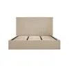 Buy Berlin Beige Tall Ottoman Super King Bed | Velvet Storage Bed, Size: Super King (6ft), Colour: Beige, 2 from Furnituretta