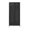 Buy Storm Black 2 Door Wardrobe | Industrial Reeded Glass Storage, 2 from Furnituretta