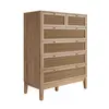 Buy Bordeaux 6 Drawer Chest in Oak | Modern Rattan Bedroom Storage, 3 from Furnituretta