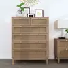 Buy Bordeaux 6 Drawer Chest in Oak | Modern Rattan Bedroom Storage from Furnituretta