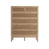 Buy Bordeaux 6 Drawer Chest in Oak | Modern Rattan Bedroom Storage, 2 from Furnituretta