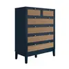 Buy Bordeaux Blue Chest of Drawer | Modern Rattan Bedroom Storage, 3 from Furnituretta